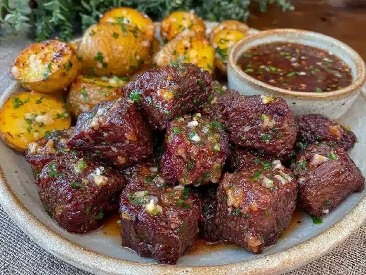 slow cooker garlic butter beef bites preparation steps
