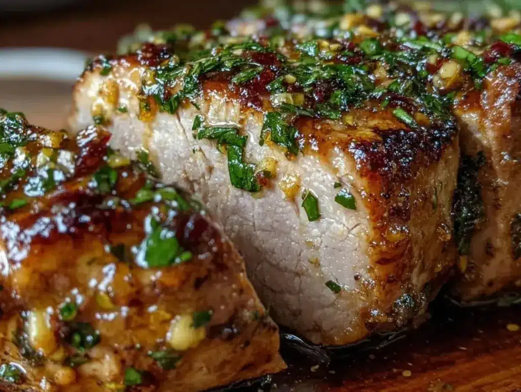 slow cooker honey garlic pork loin - featured image
