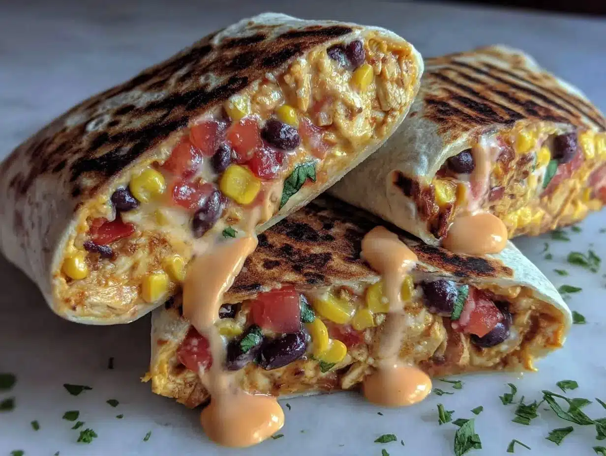Southwest chicken wraps preparation steps
