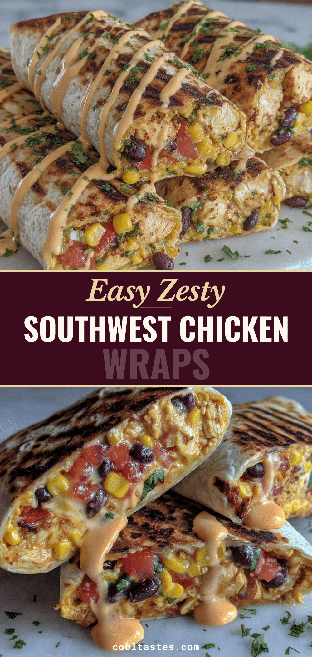Southwest chicken wraps recipe