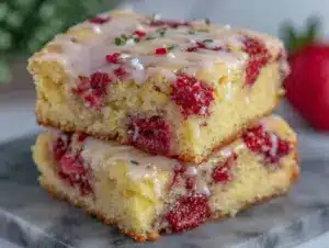 strawberry lemon blondies - featured image