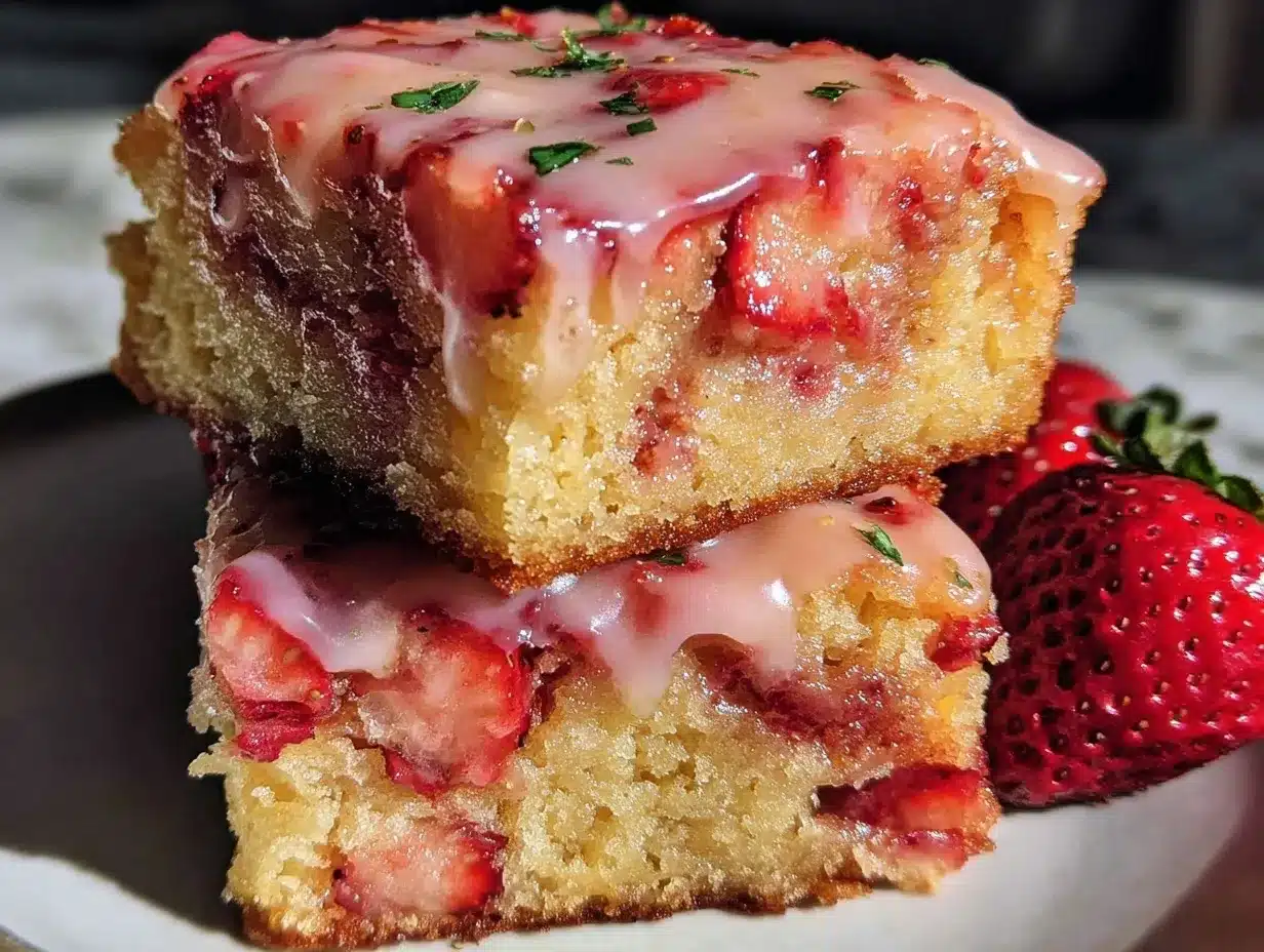 strawberry lemon blondies preparation steps