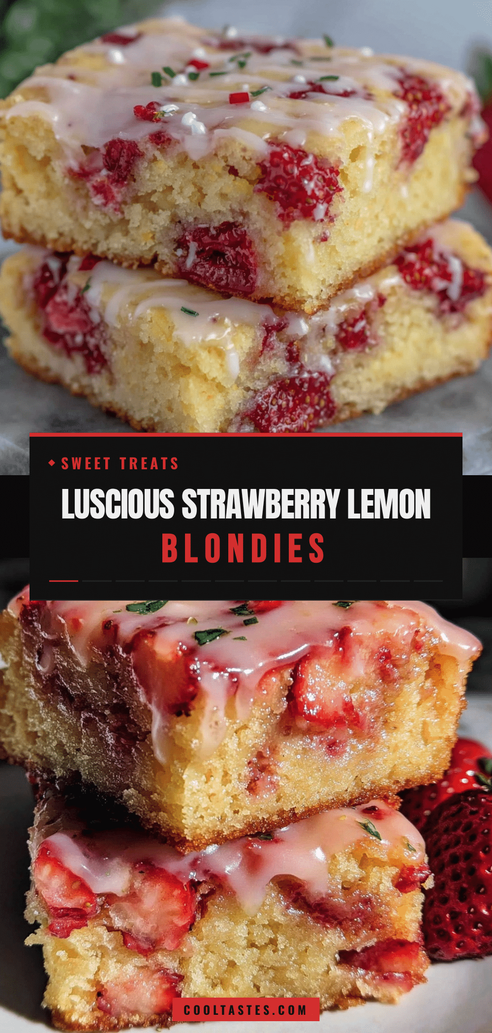 strawberry lemon blondies recipe