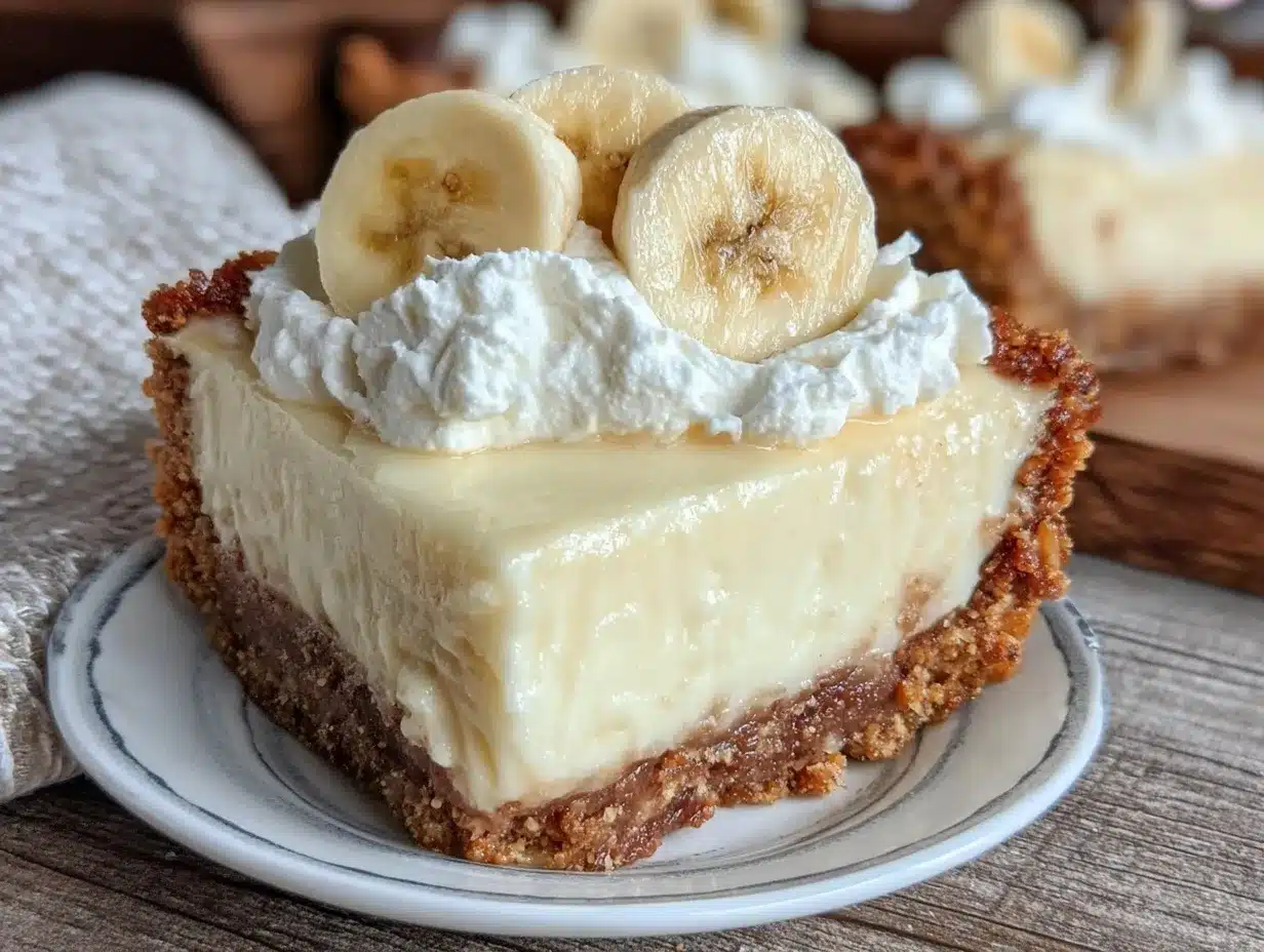 banana cream dessert with graham crust preparation steps