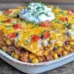 cheesy taco casserole - featured image