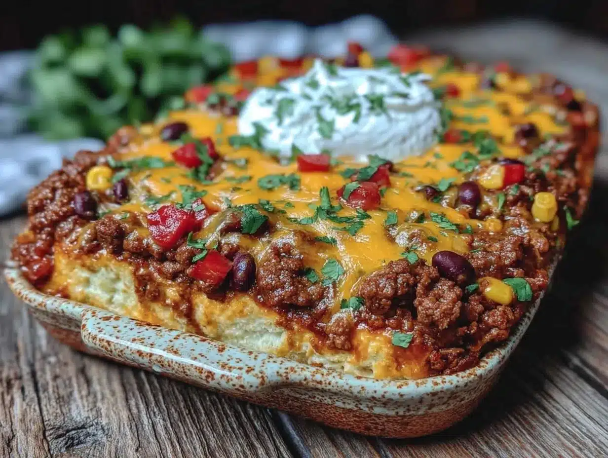 cheesy taco casserole preparation steps