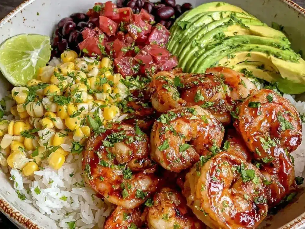 chipotle lime shrimp bowl - featured image