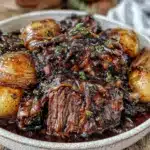 classic onion gravy beef dinner - featured image