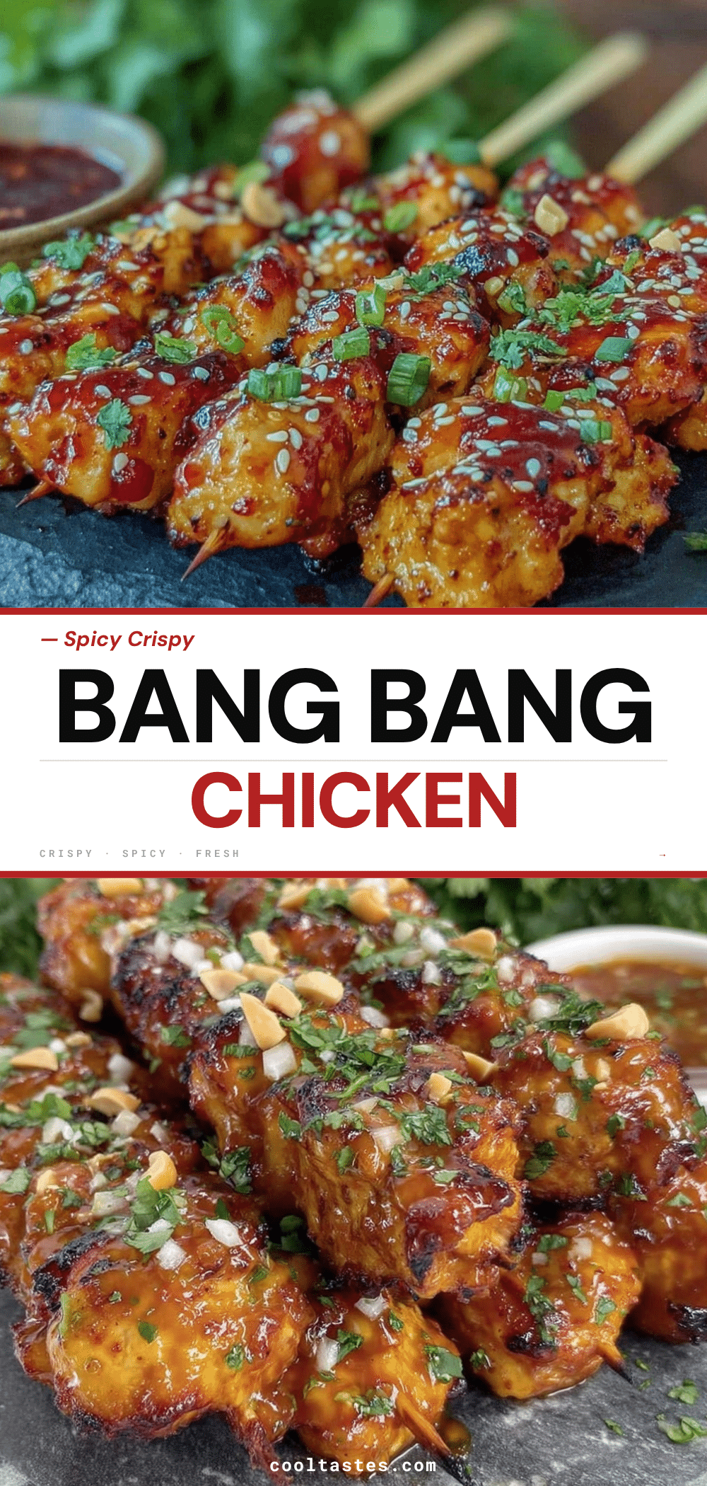 creamy bang bang chicken skewers recipe