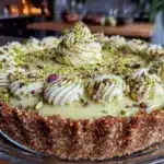 creamy no bake pistachio pie - featured image