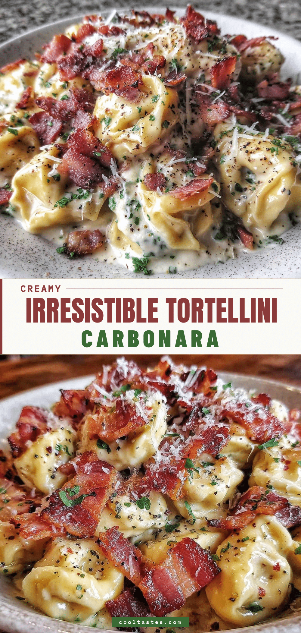 creamy tortellini carbonara pasta recipe