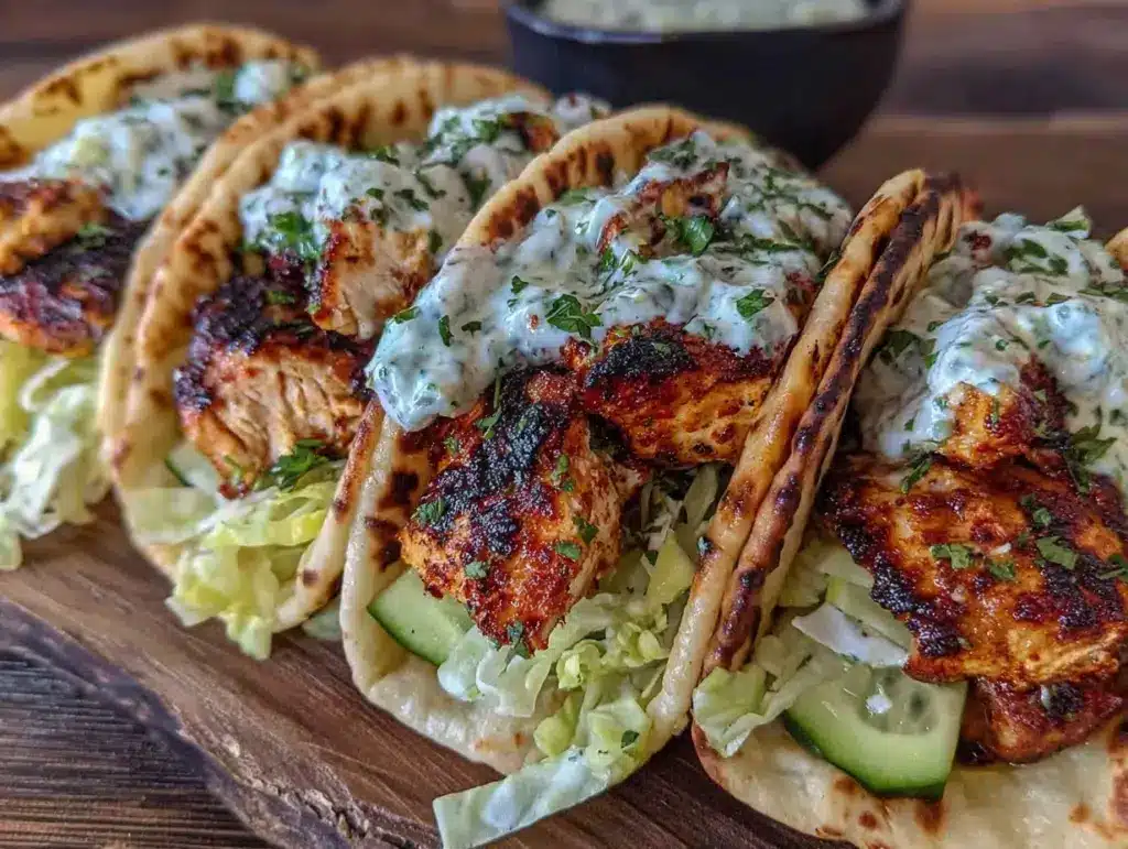 crispy sheet pan chicken pitas - featured image