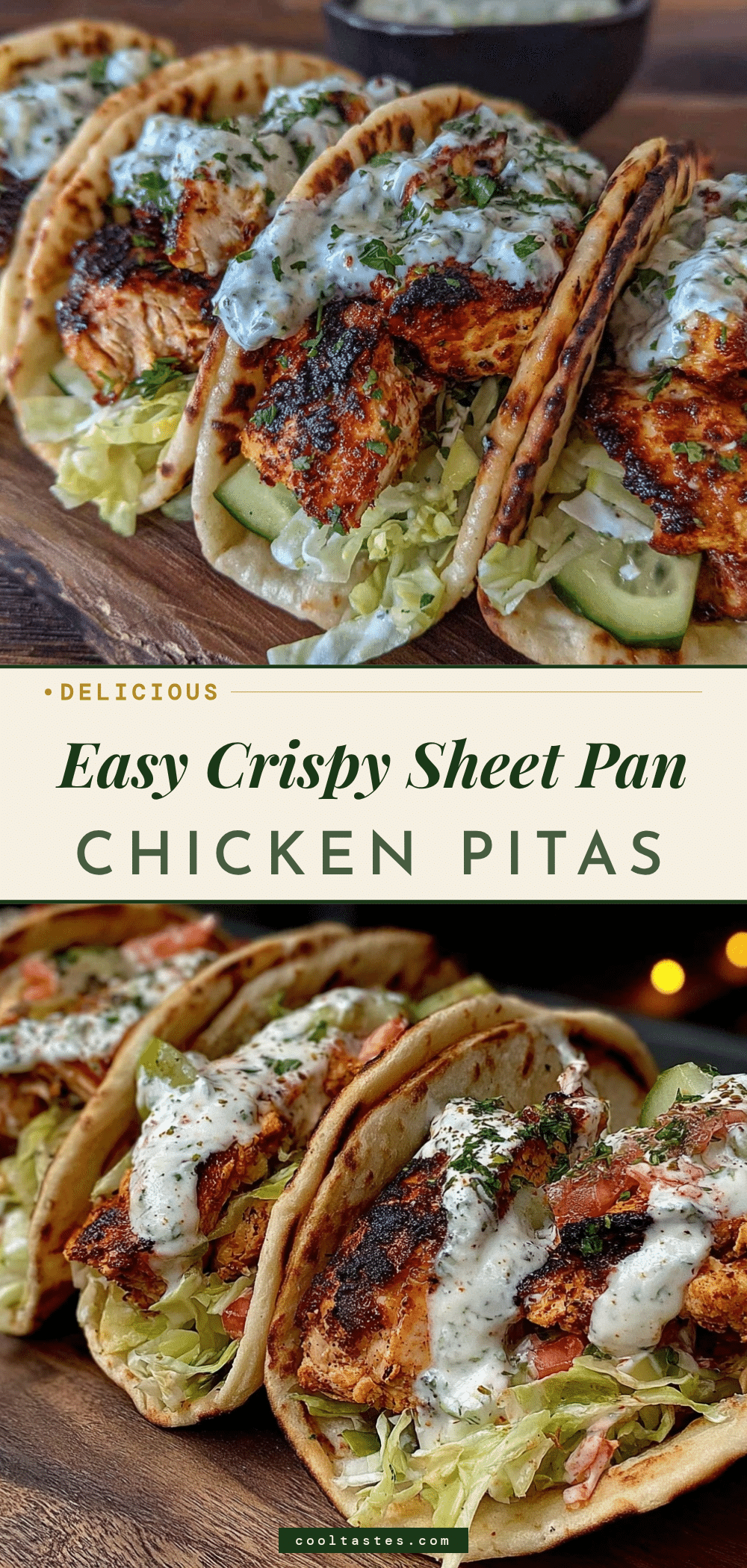 crispy sheet pan chicken pitas recipe