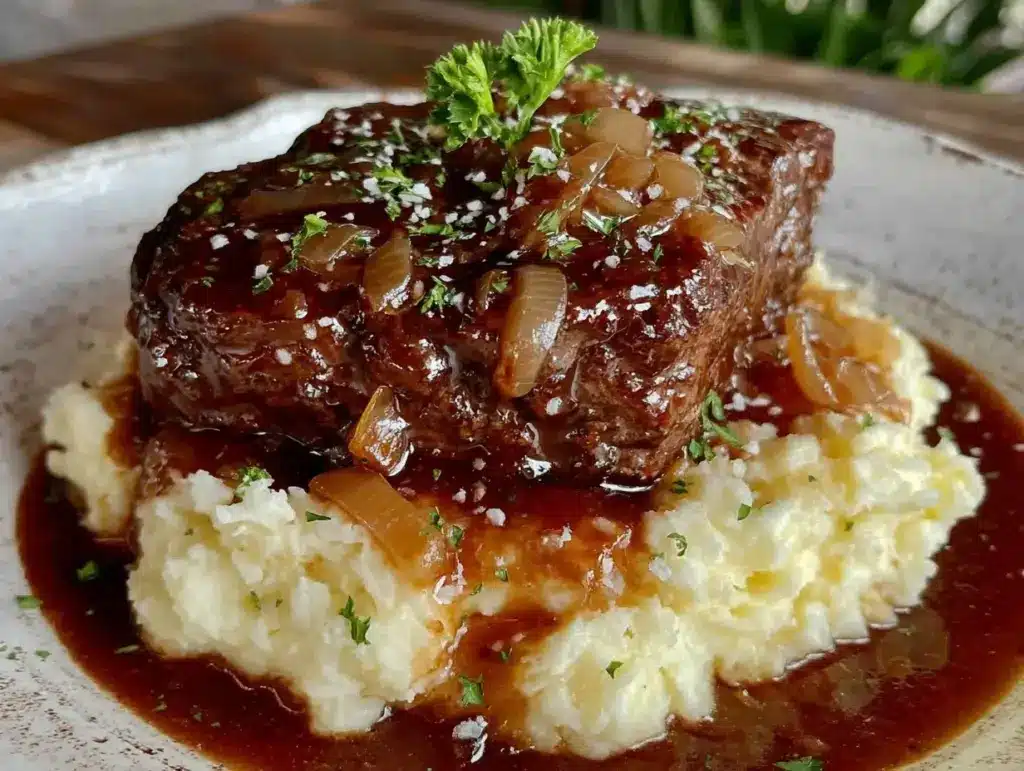 crockpot cube steak and gravy recipe - featured image