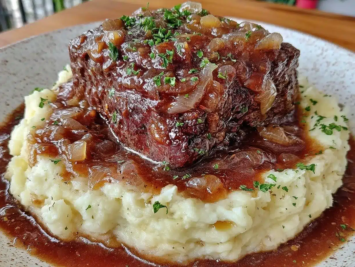 crockpot cube steak and gravy recipe preparation steps