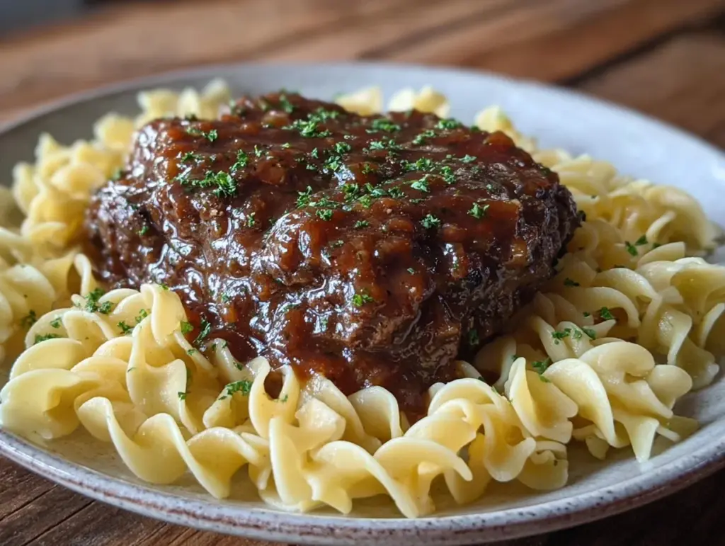 crockpot cube steak with rich brown gravy - featured image
