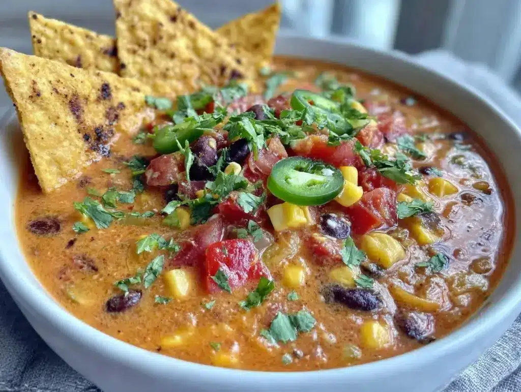 crockpot vegetarian tortilla soup - featured image