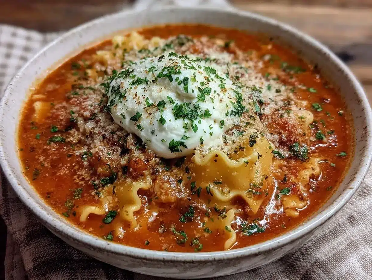 hearty vegetarian lasagna soup preparation steps