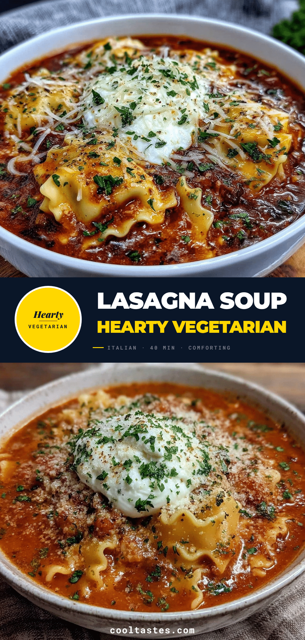 hearty vegetarian lasagna soup recipe