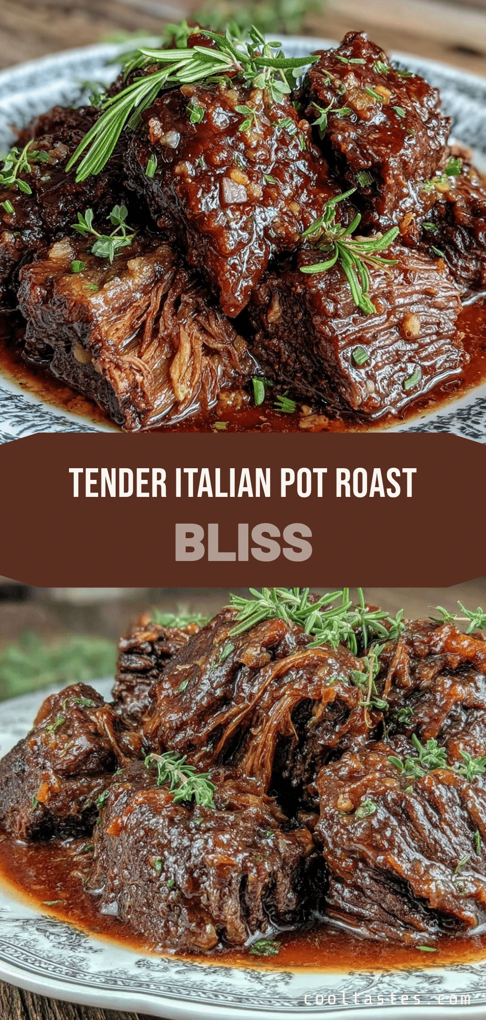 Italian pot roast with red wine gravy recipe