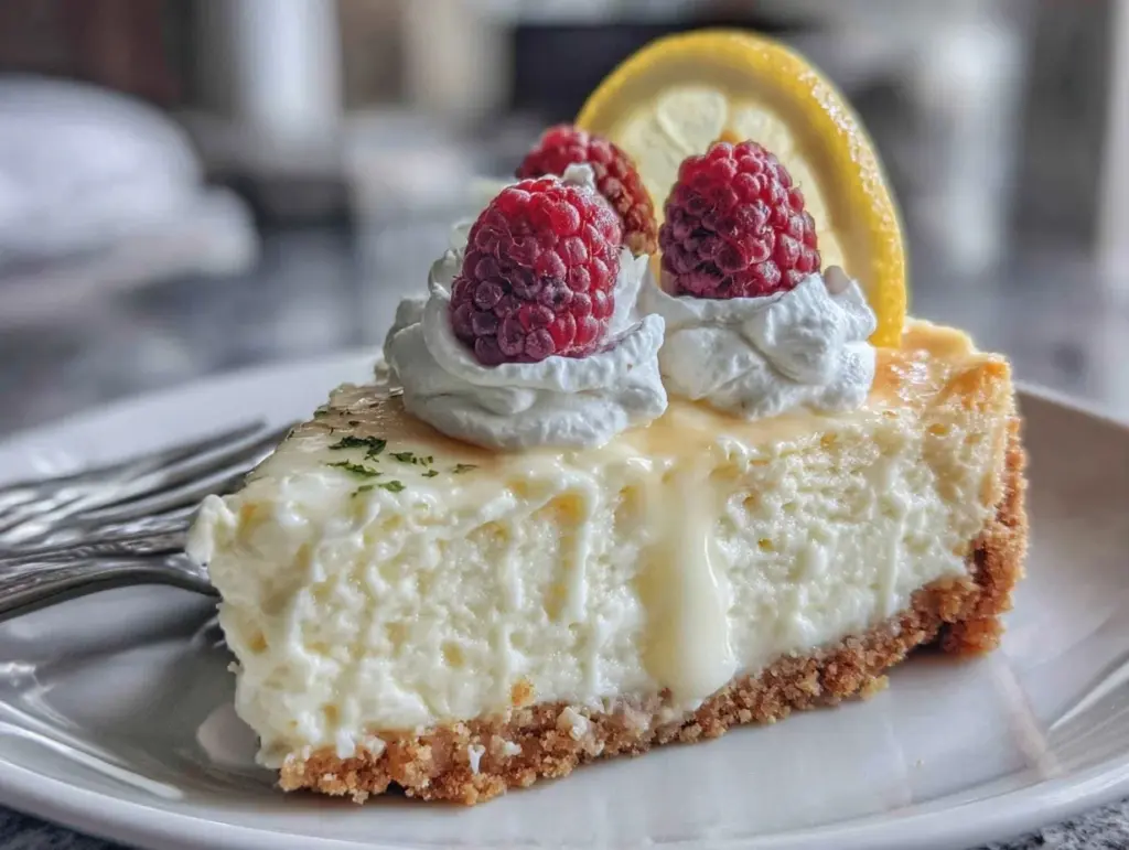 lemon swirl cheesecake - featured image