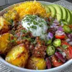 loaded potato taco bowl - featured image