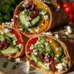 Mediterranean veggie wraps with hummus - featured image