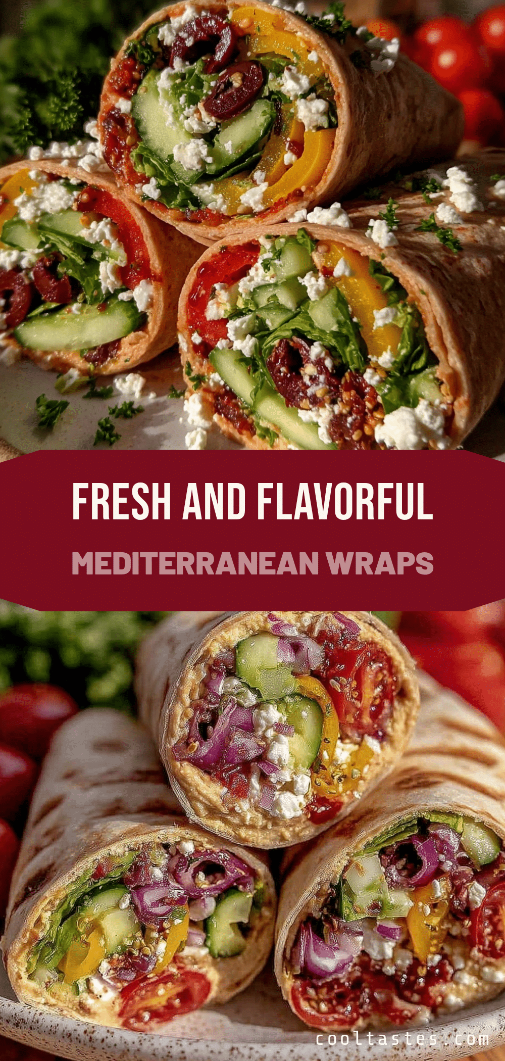 Mediterranean veggie wraps with hummus recipe