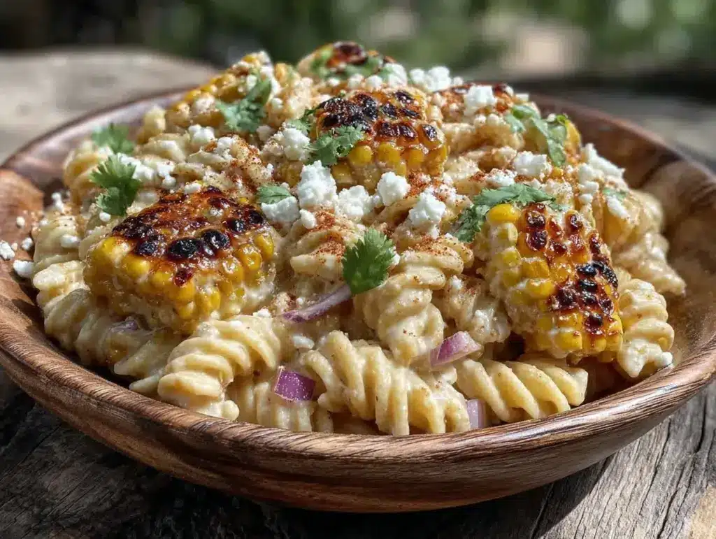 mexican street corn pasta salad - featured image