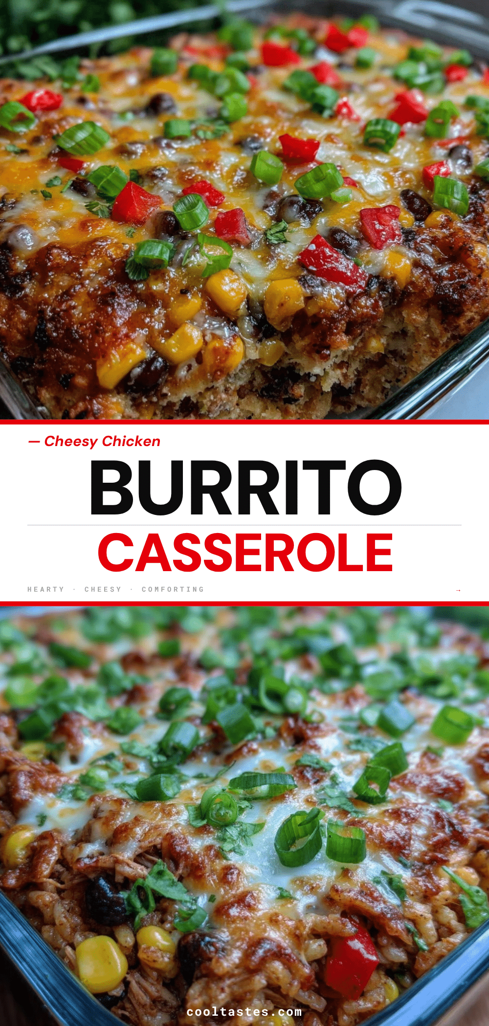 one-pan cheesy chicken burrito casserole recipe