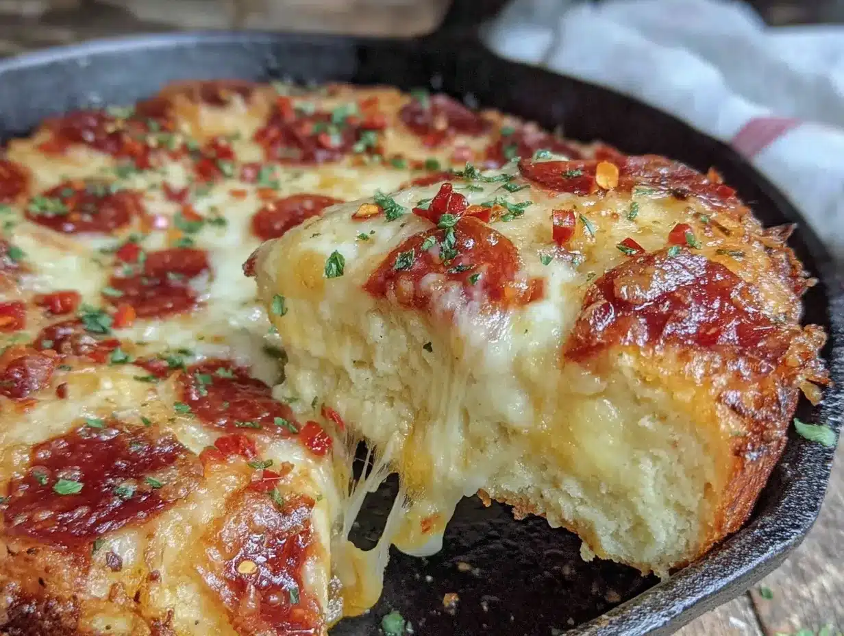 one-skillet cast iron pizza preparation steps
