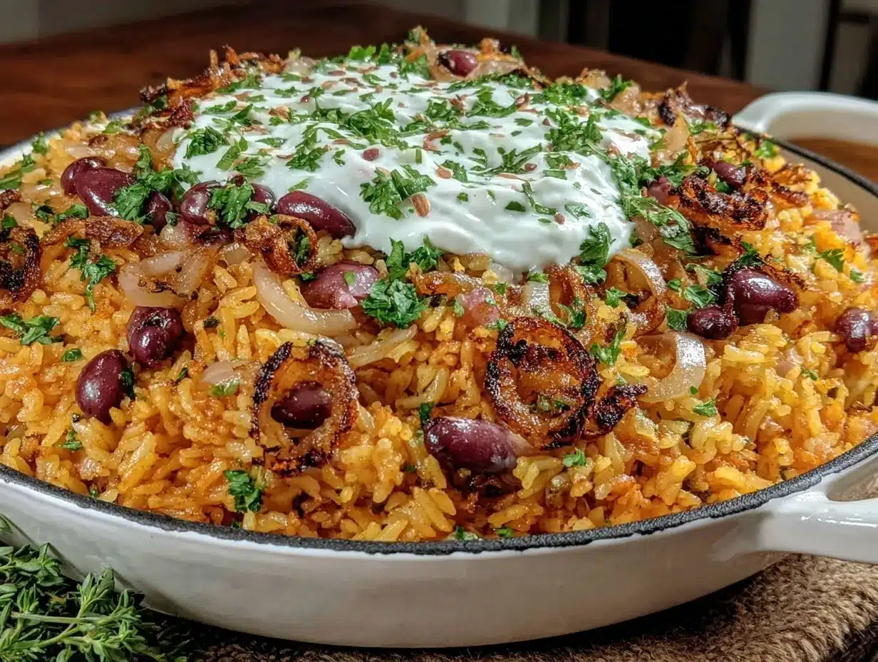 one-skillet spiced kidney beans and rice preparation steps