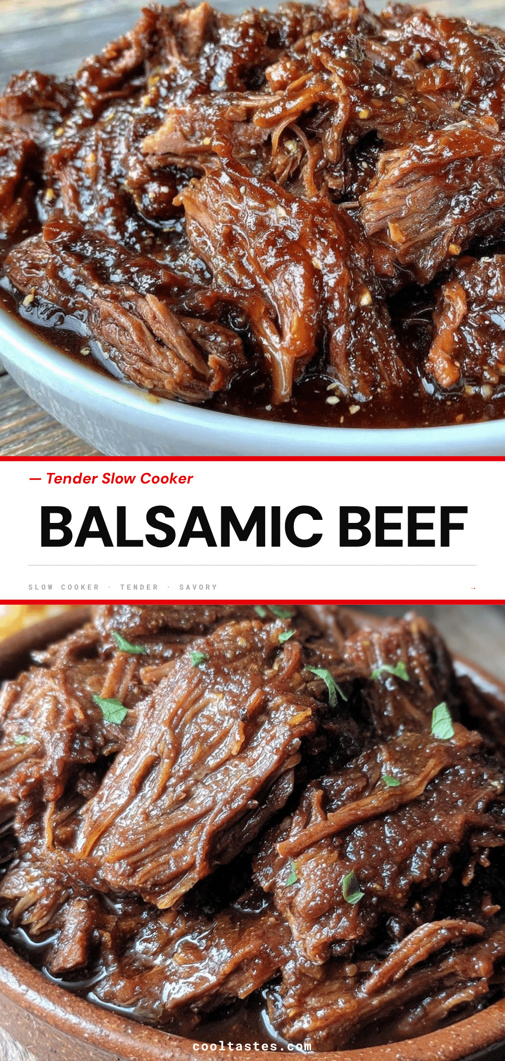 slow cooker balsamic shredded beef recipe