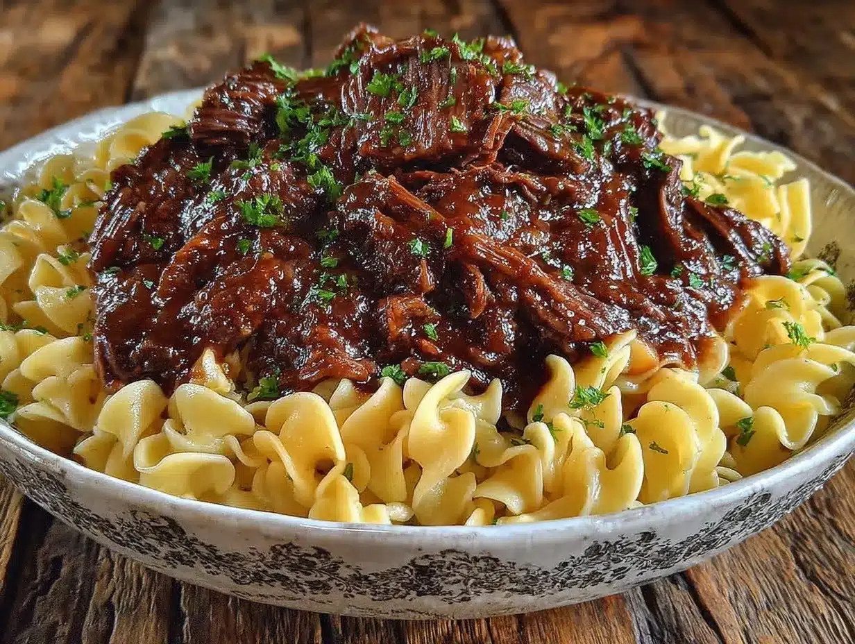 slow cooker beef and noodles preparation steps