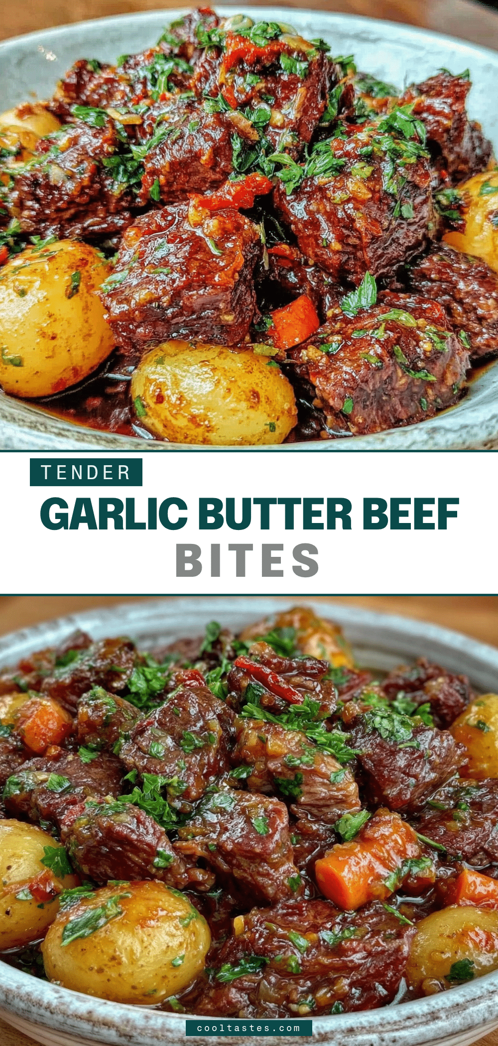 slow cooker beef bites and potatoes recipe
