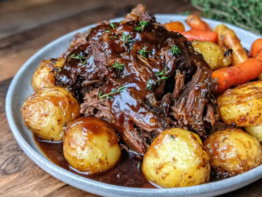 slow cooker beef pot roast - featured image