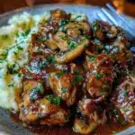 slow cooker beef stroganoff stew - featured image