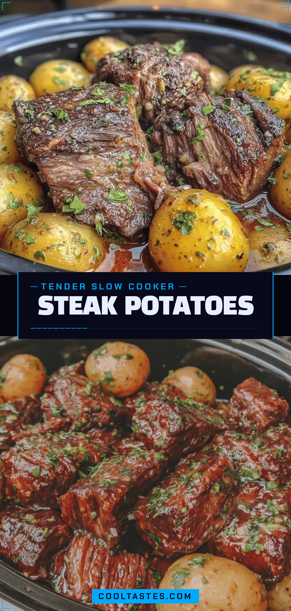 slow cooker steak potatoes recipe