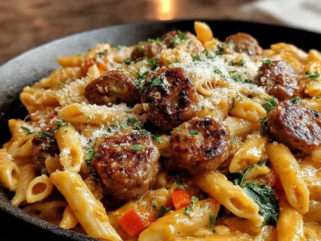 spicy cajun sausage pasta - featured image