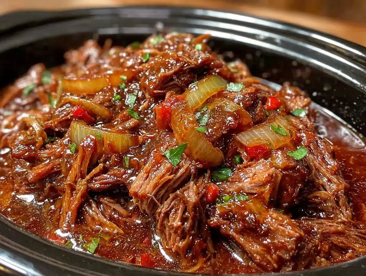 tender slow cooker meat dinner preparation steps