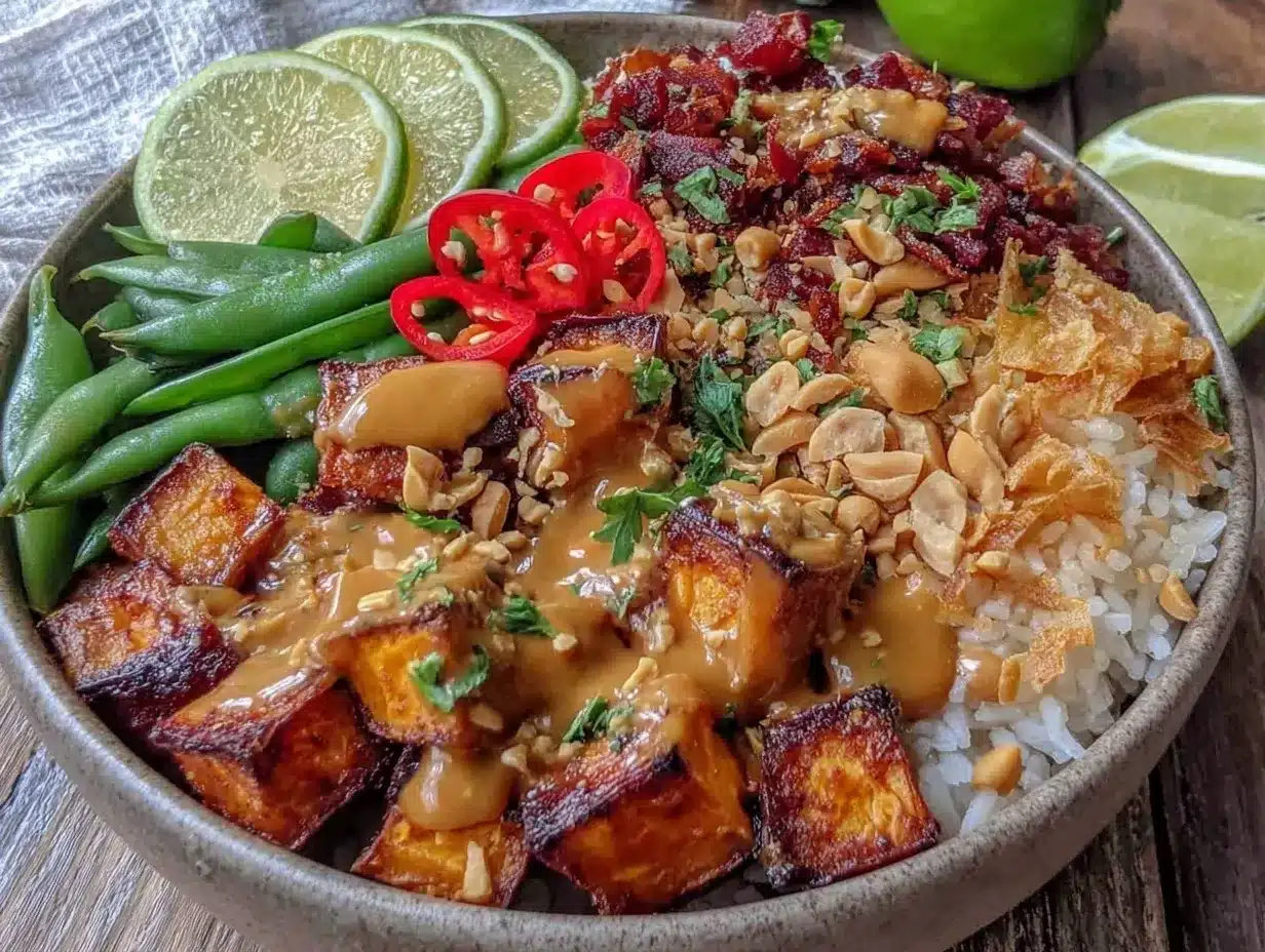 thai peanut sweet potato bowls preparation steps