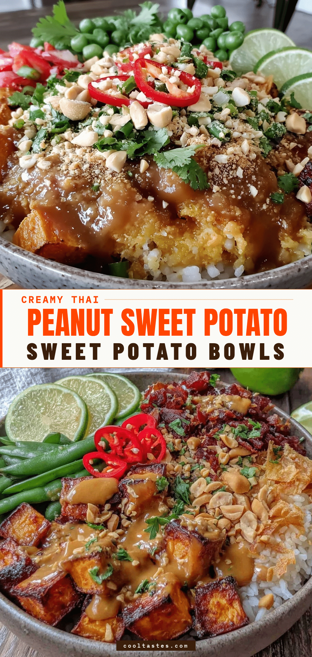 thai peanut sweet potato bowls recipe