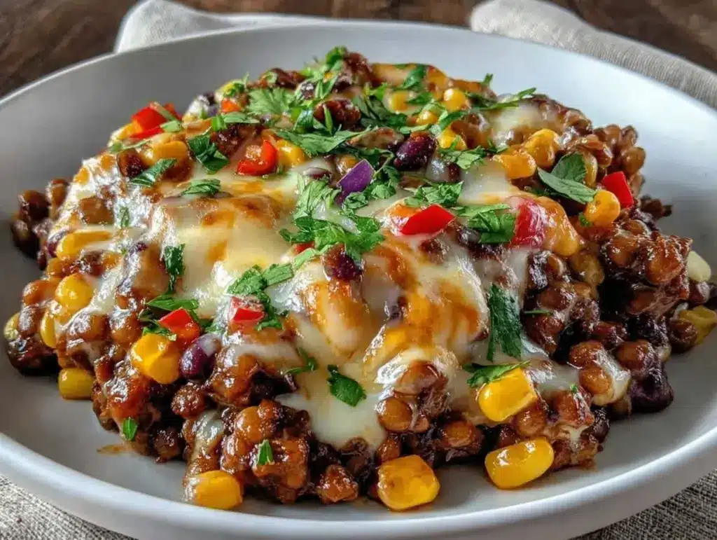 vegetarian mexican lentil bowl - featured image