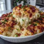 creamy chicken rice casserole - featured image