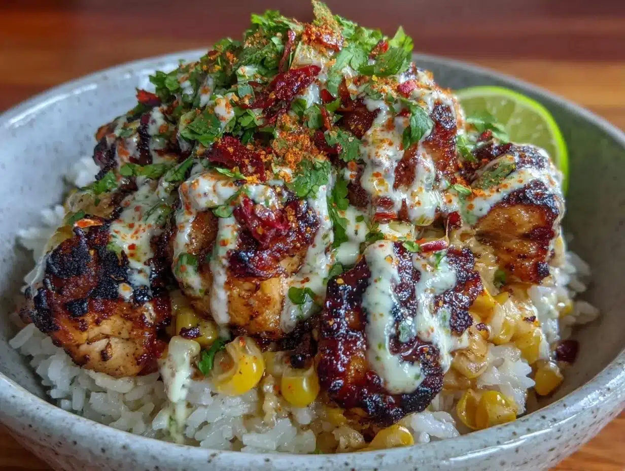 Street Corn Chicken Rice Bowl preparation steps