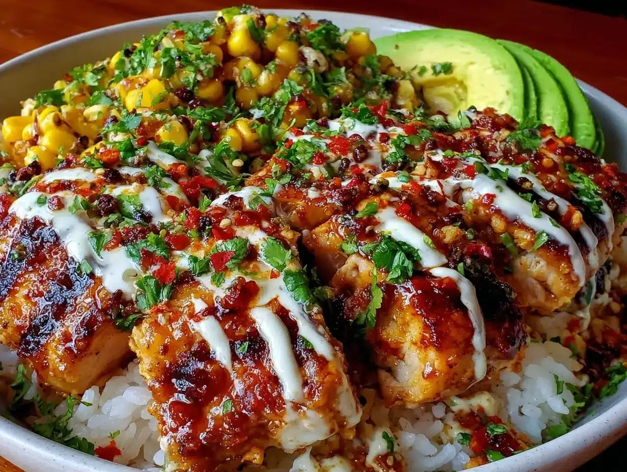 Street Corn Chicken Rice Bowl preparation steps