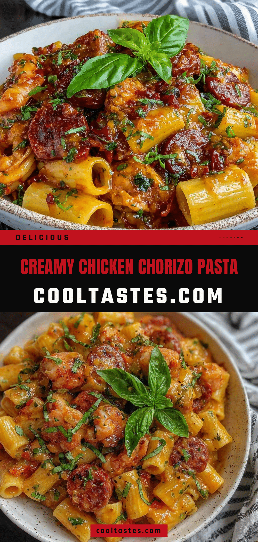 creamy chicken chorizo pasta recipe