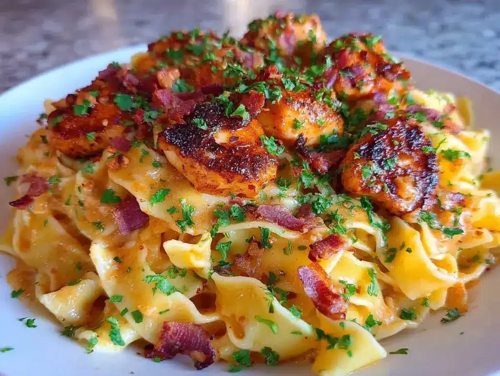 creamy cowboy butter chicken pasta - featured image