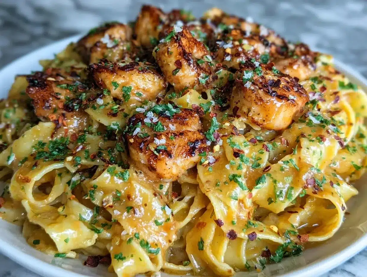 creamy cowboy butter chicken pasta preparation steps