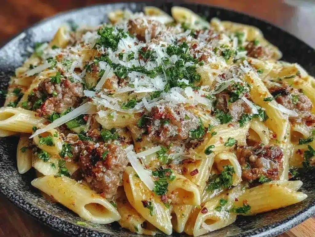 creamy high-protein beef pasta - featured image